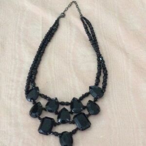 Woman’s Black plastic  beaded Necklace well made & elegant